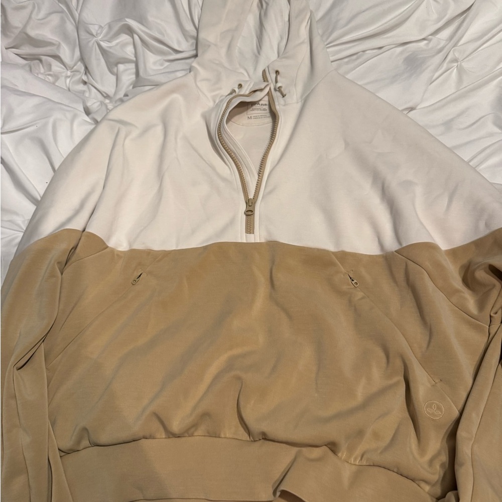 Prana Cream and Tan Women's Hoodie